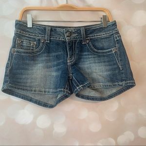 Miss ME Angel Wing Jeweled Denim Short